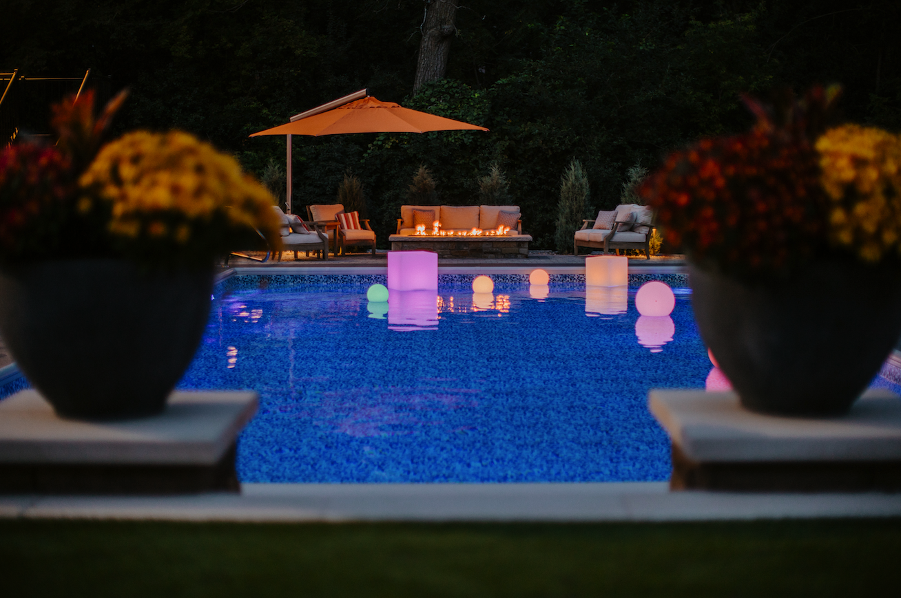 Nighttime pool lights