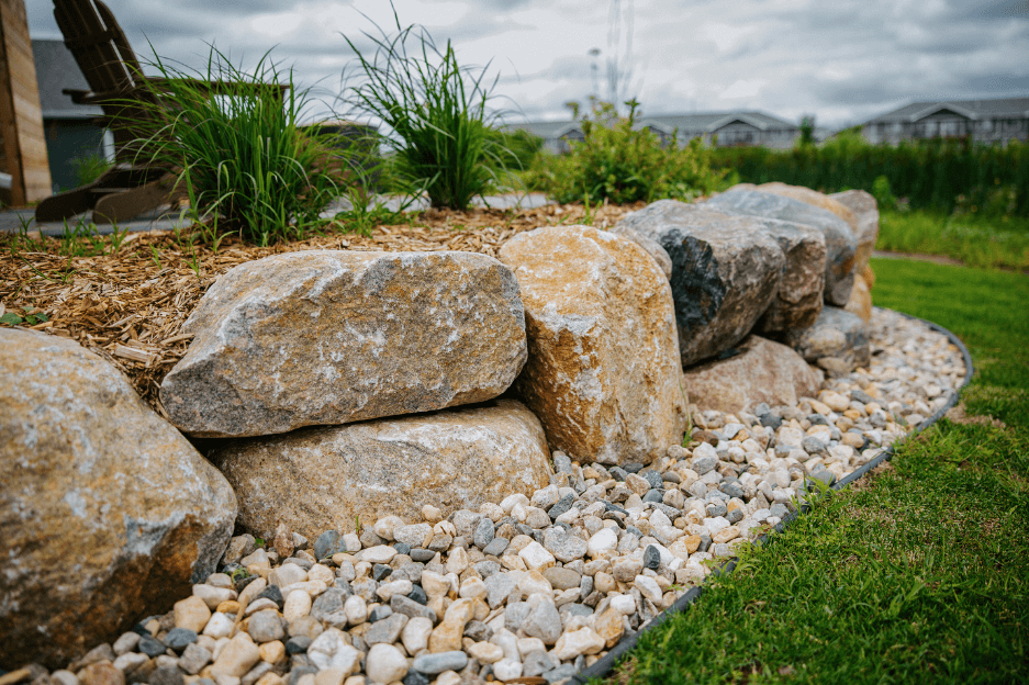detail shot of landscape boulders