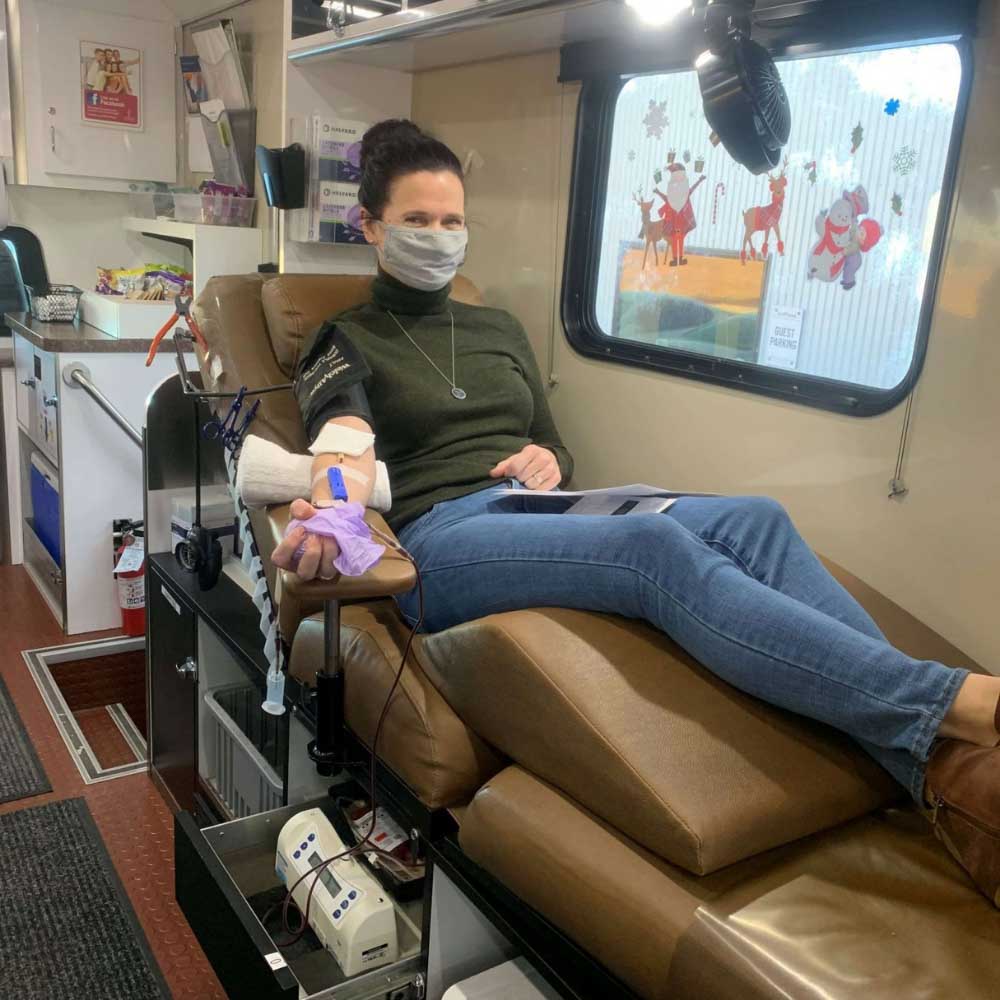 Jill Holt, Blood Donation at Blood Drive