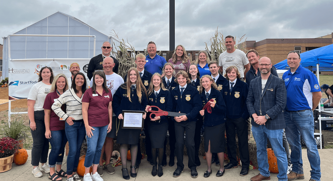 greenhouse ribbon cutting at Harrisburg High School