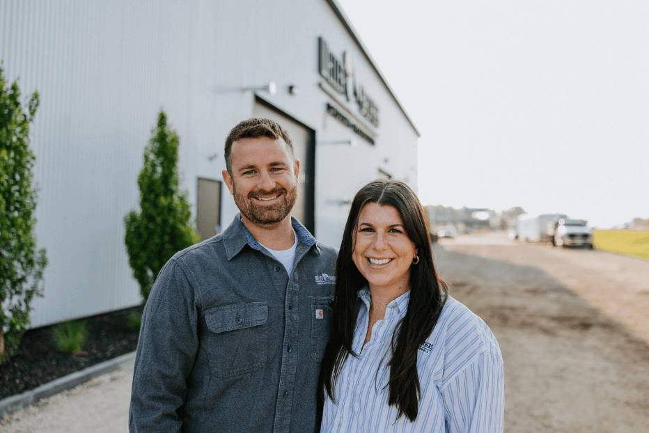 Matt and Anna Stadel at Weller Brothers Landscaping