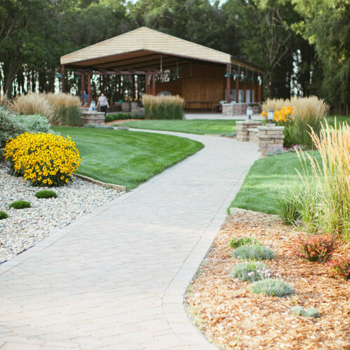 paver walkway to covered pavilion