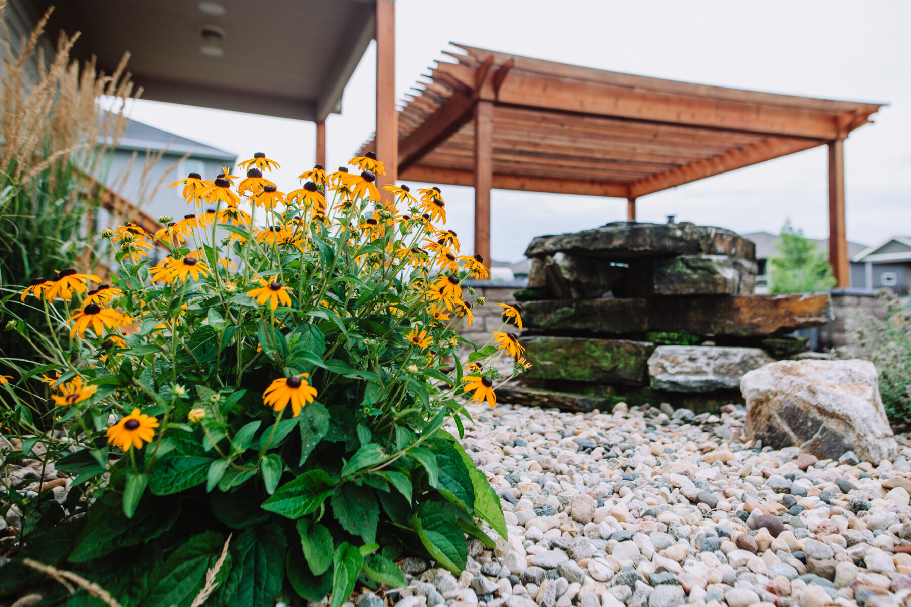 backyard pergola by Weller Brothers Landscaping