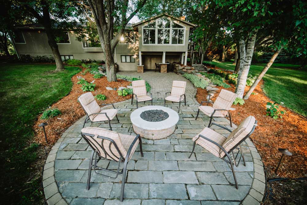 Custom Firepit and Patio with Furniture Design