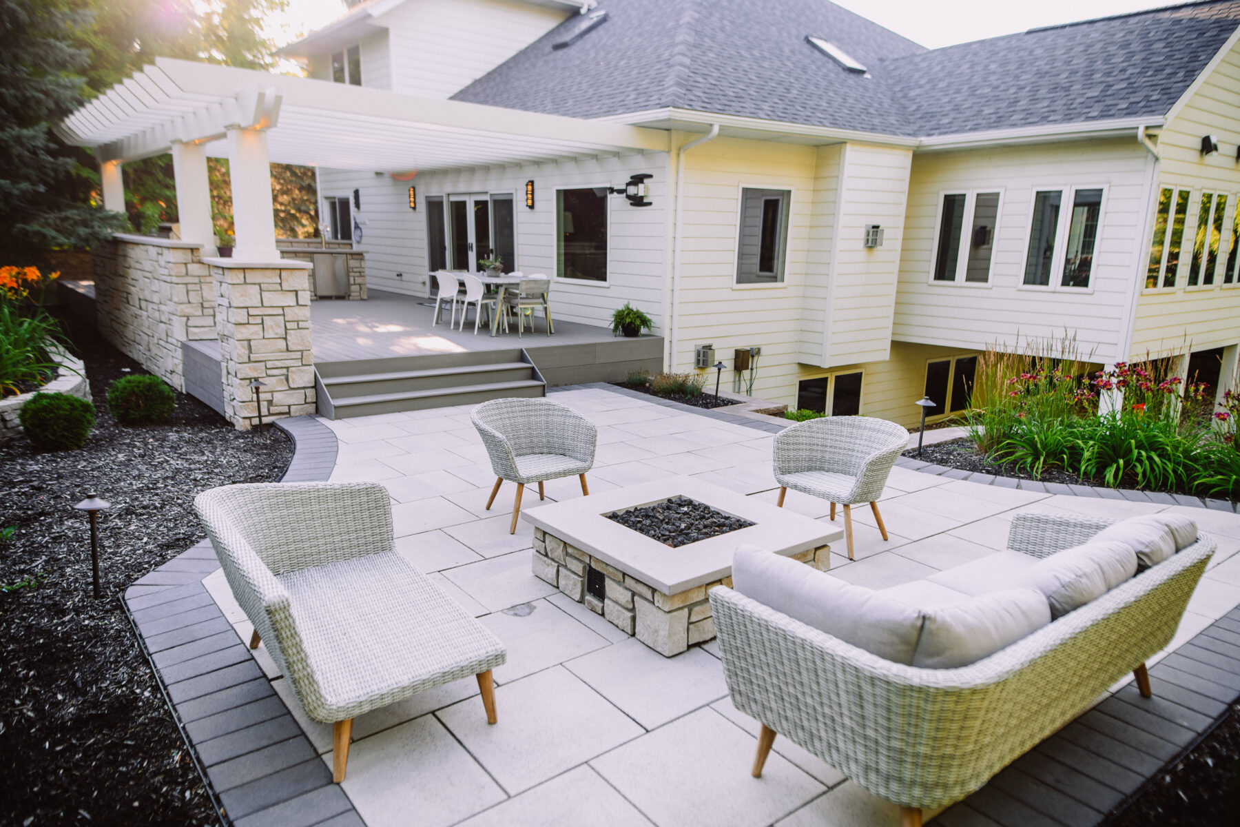 modern patio and pergola