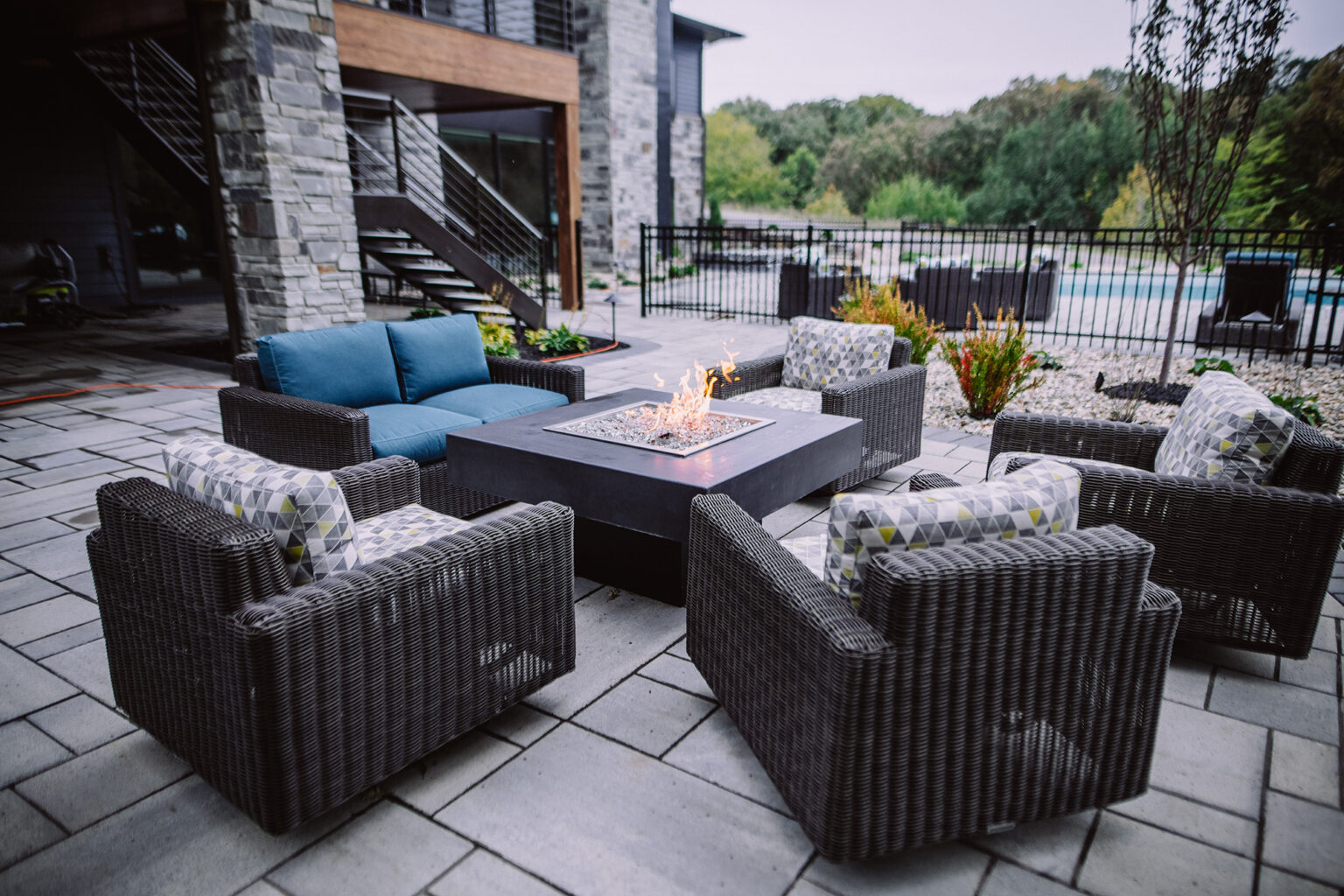 backyard patio and fire pit
